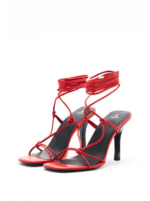 Sandali incrociati New Square con tacco in nappa Patrizia Pepe | 8X0117 L026R880